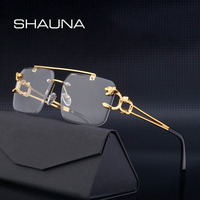 نظارات شمسية معدنية أنيقة بدون إطار من SHAUNA بجسور مزدوجة متدرجة ألوان المحيط UV400